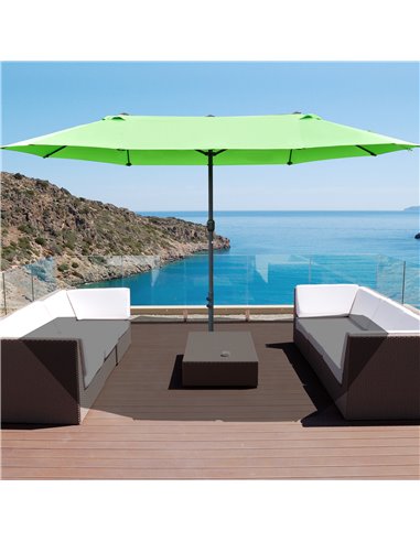 Outsunny 4.6m Garden Parasol Double-Sided Sun Umbrella, Green 84D-031V02GN