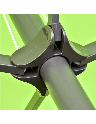 Outsunny 4.6m Garden Parasol Double-Sided Sun Umbrella Patio Market Shelter Canopy Shade Outdoor with Cross Base – Green 84D-031