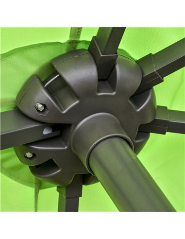 Outsunny 4.6m Garden Parasol Double-Sided Sun Umbrella Patio Market Shelter Canopy Shade Outdoor with Cross Base – Green 84D-031