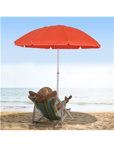 Outsunny Arc. 1.9m Beach Umbrella with Carry Bag, Orange 84D-092OG 2
