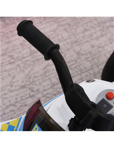 HOMCOM Kids Ride-On Police Bike 3-Wheel Vehicle w/ Music Lights Safe Seat Handlebars Toddler NO POWER Child Learning Fun Develop