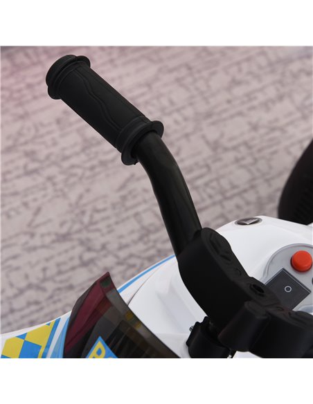 HOMCOM Kids Ride-On Police Bike 3-Wheel Vehicle w/ Music Lights Safe Seat Handlebars Toddler NO POWER Child Learning Fun Develop - pic 4945 | FastDaddyshop