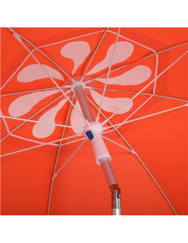 Outsunny Arc. 1.9m Beach Umbrella with Pointed Design Adjustable Tilt Carry Bag for Outdoor Patio Orange 84D-092OG