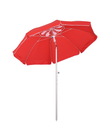 Outsunny 1.9m Arced Beach Umbrella 3-Angle Canopy Parasol, Red 84D-092RD - pic 49453 | FastDaddyshop
