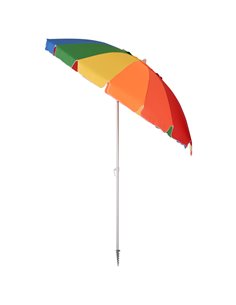 Outsunny Arc. 2.4m Beach Umbrella with Carry Bag, Multicolor 84D-090