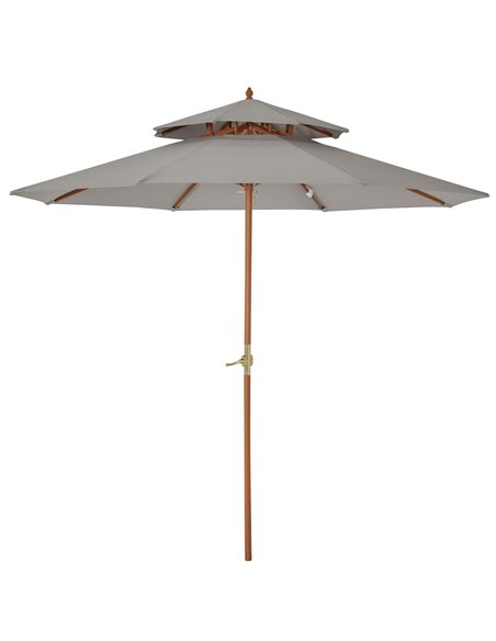 Outsunny 2.7 m Double Tier Outdoor Patio Garden Sun Umbrella, Grey 840-025GY - pic 49471 | FastDaddyshop