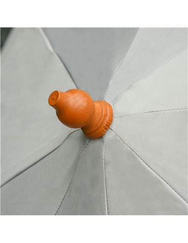 Outsunny 2.7 m Double Tier Outdoor Patio Garden Sun Umbrella Sunshade Wooden Parasol Grey Shade Canopy  840-025GY