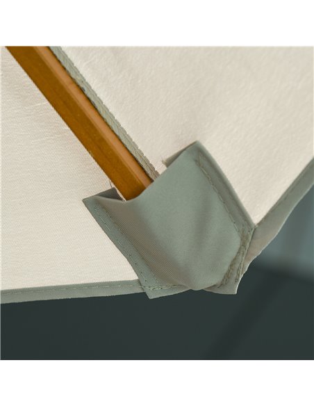 Outsunny 2.7 m Double Tier Outdoor Patio Garden Sun Umbrella Sunshade Wooden Parasol Grey Shade Canopy  840-025GY - pic 49479 | FastDaddyshop