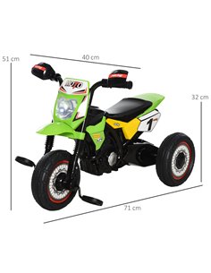 HOMCOM Toddlers 3-Wheel PP Ride On Pedal Trike Green 2