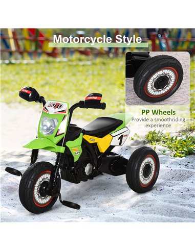 HOMCOM Toddlers 3-Wheel PP Ride On Pedal Trike Green