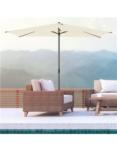 Outsunny 3 x 2M Sun Parasols Umbrellas Garden Patio, Beige 84D-126BG - pic 49490 | FastDaddyshop