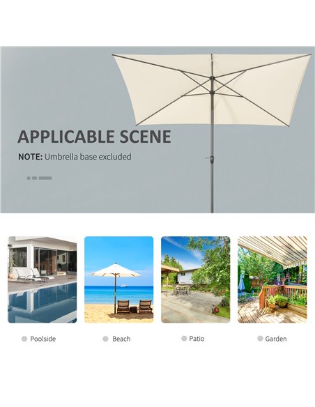 Outsunny 3 x 2M Sun Parasols Umbrellas Garden Patio Tilt Sun Shade Outdoor Canopy Crank Aluminium, Beige 84D-126BG - pic 49494 | FastDaddyshop