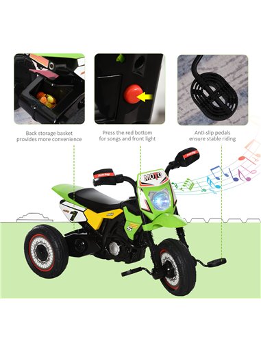 HOMCOM Toddlers 3-Wheel PP Ride On Pedal Trike Green