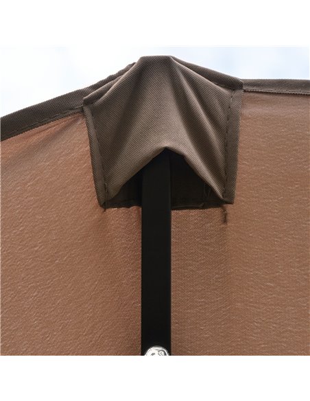 Outsunny Garden Parasol 4.4m Double-Sided Sun Umbrella Patio Sun Shade Outdoor with LED Solar Light , Khaki 84D-106CF - pic 49523 | FastDaddyshop