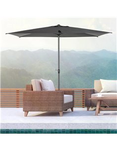 Outsunny 3 x 2m Garden Parasol Patio Sun Umbrella, Dark Grey 84D-126CG 2