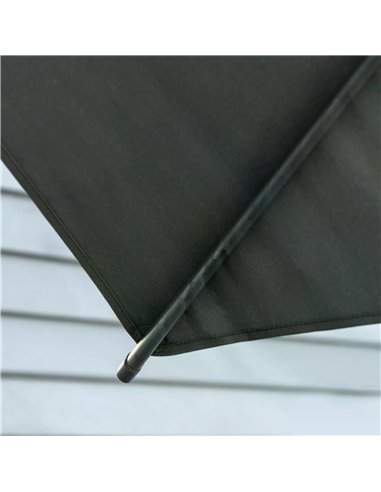 Outsunny 3 x 2m Garden Parasol Patio Sun Umbrella Canopy Rectangular Sun Shade Aluminium Crank Tilt Mechanism, Dark Grey 84D-126