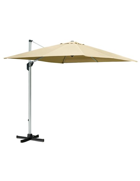 Outsunny 3 x 3(m) Cantilever Roma Parasol with CrossBase, Beige 84D-115 - pic 49552 | FastDaddyshop