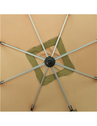 Outsunny 3 x 3(m) Cantilever Roma Parasol with Aluminum Frame Crank & Tilt, 360°Rotating Garden Umbrella 250g Polyester SunShade