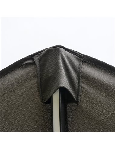 Outsunny 2.7m Garden Parasol Sun Umbrella Patio Summer Shelter w/ LED Solar Light, Angled Canopy Vent, Crank Tilt, Grey 84D-105C