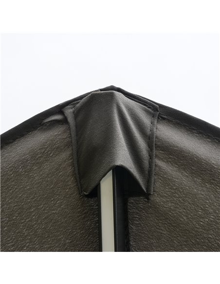 Outsunny 2.7m Garden Parasol Sun Umbrella Patio Summer Shelter w/ LED Solar Light, Angled Canopy Vent, Crank Tilt, Grey 84D-105C - pic 49595 | FastDaddyshop
