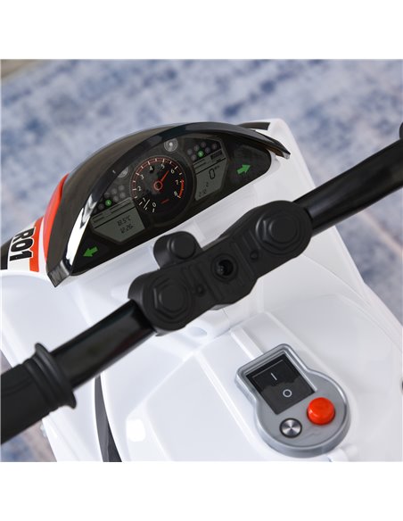 HOMCOM Kids Ride-On Police Bike 3-Wheel Vehicle w/ Music Lights Safe Seat Handlebars Toddler Child Learning Fun Development 18-3 - pic 4962 | FastDaddyshop