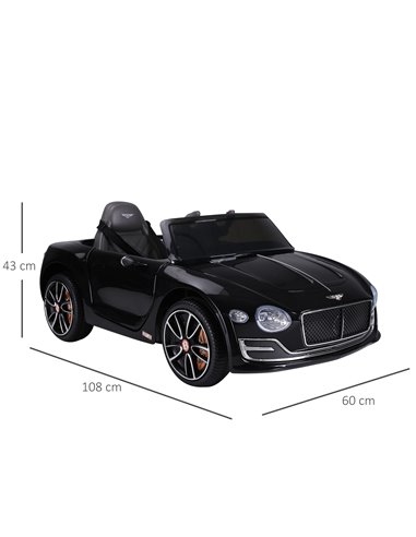 HOMCOM Kids Electric Car 6V Battery PP Licensed Bentley Ride On Toys Black