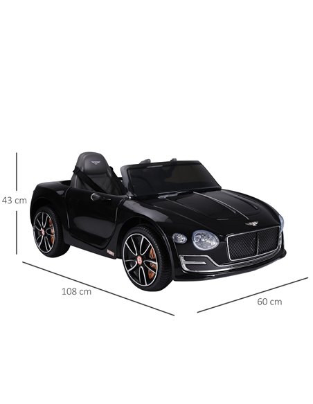 HOMCOM Kids Electric Car 6V Battery PP Licensed Bentley Ride On Toys Black - pic 4964 | FastDaddyshop