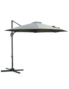 Outsunny 3(m) Patio Offset Parasol Roma Umbrella Cantilever, Dark Grey 84D-065CG