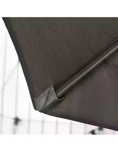 Outsunny 3(m) Patio Offset Parasol Roma Umbrella Cantilever Hanging Sun Shade Canopy Shelter 360° Rotation with Cross Base - Dar