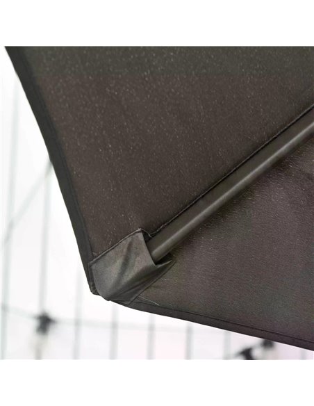 Outsunny 3(m) Patio Offset Parasol Roma Umbrella Cantilever Hanging Sun Shade Canopy Shelter 360° Rotation with Cross Base - Dar - pic 49658 | FastDaddyshop