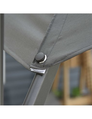 Outsunny 3(m) Patio Offset Parasol Roma Umbrella Cantilever Hanging Sun Shade Canopy Shelter 360° Rotation with Cross Base - Dar