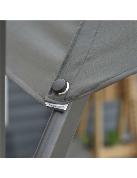 Outsunny 3(m) Patio Offset Parasol Roma Umbrella Cantilever Hanging Sun Shade Canopy Shelter 360° Rotation with Cross Base - Dar - pic 49659 | FastDaddyshop