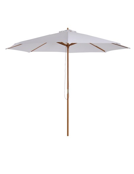 Outsunny 3(m) Fir Wooden Parasol Garden Umbrella, Cream White 01-0244 - pic 49660 | FastDaddyshop
