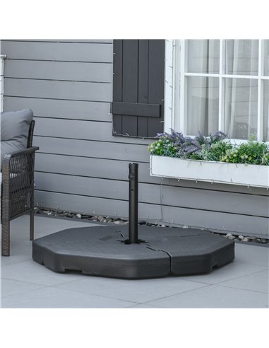 Outsunny Detachable Patio Umbrella Base, Cantilever Parasol Base Stand Outdoor Umbrella Weights, Can Be Filled with Sand or Wate