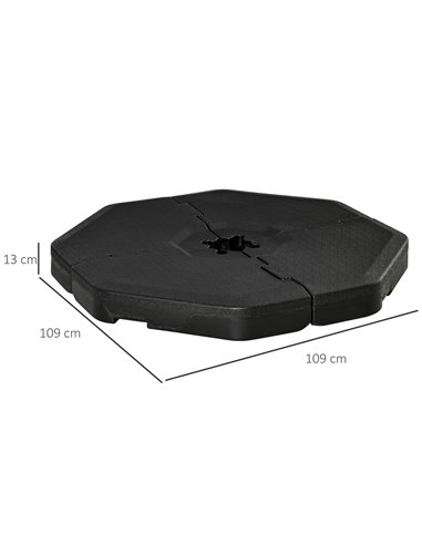 Outsunny Detachable Patio Umbrella Base, Cantilever Parasol Base Stand Outdoor Umbrella Weights, Can Be Filled with Sand or Wate