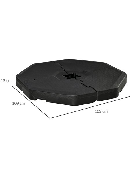 Outsunny Detachable Patio Umbrella Base, Cantilever Parasol Base Stand Outdoor Umbrella Weights, Can Be Filled with Sand or Wate - pic 49671 | FastDaddyshop