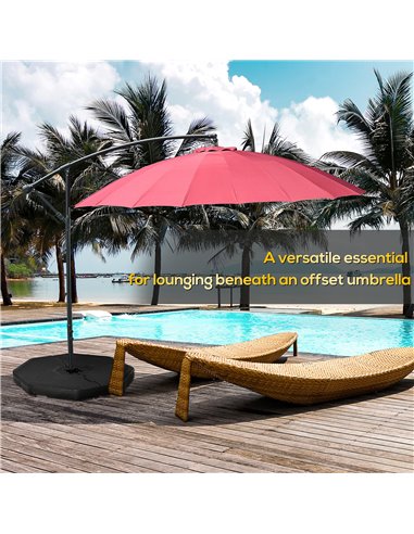 Outsunny Detachable Patio Umbrella Base, Cantilever Parasol Base Stand Outdoor Umbrella Weights, Can Be Filled with Sand or Wate