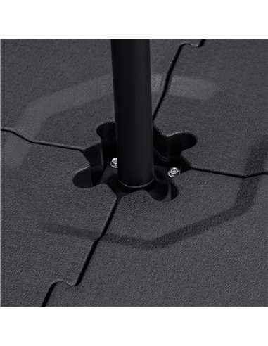 Outsunny Detachable Patio Umbrella Base, Cantilever Parasol Base Stand Outdoor Umbrella Weights, Can Be Filled with Sand or Wate