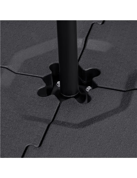 Outsunny Detachable Patio Umbrella Base, Cantilever Parasol Base Stand Outdoor Umbrella Weights, Can Be Filled with Sand or Wate - pic 49675 | FastDaddyshop