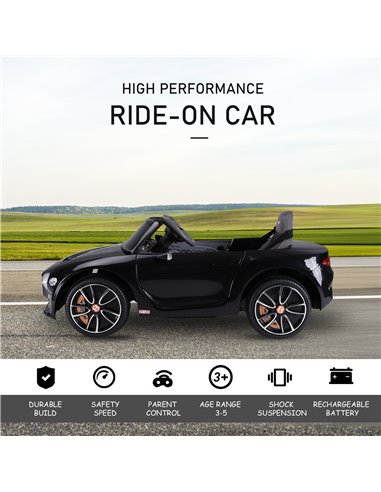 HOMCOM Kids Electric Car 6V Battery PP Licensed Bentley Ride On Toys Black