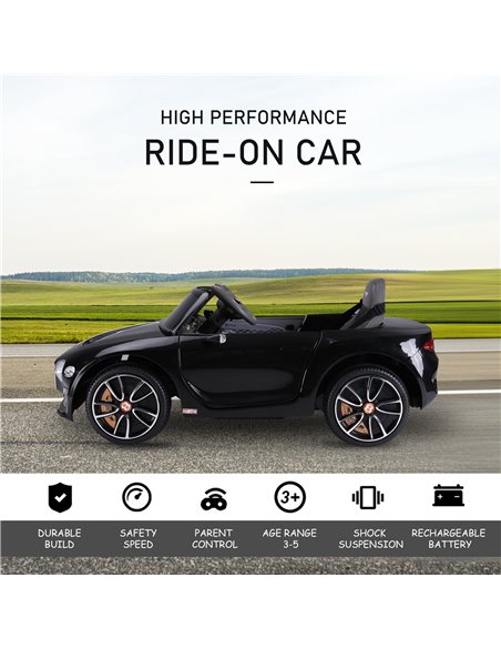 HOMCOM Kids Electric Car 6V Battery PP Licensed Bentley Ride On Toys Black - pic 4968 | FastDaddyshop