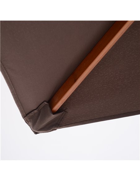 Outsunny 2m x 1.5m Patio Parasol Garden Umbrellas Sun Umbrella Bamboo Sunshade Canopy Outdoor Backyard Furniture Fir Wooden Pole - pic 49686 | FastDaddyshop