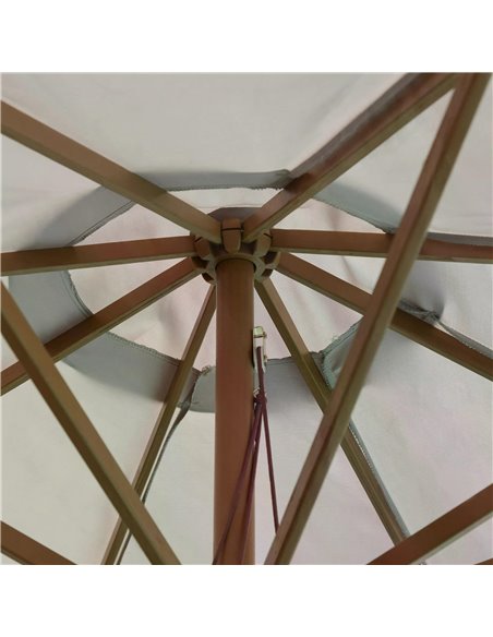 Outsunny 3m Fir Wooden Garden Parasol Bamboo Sun Shade Patio Outdoor Umbrella Canopy, Grey 840-065GY - pic 49694 | FastDaddyshop