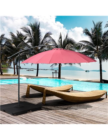 Outsunny Set of 4 Parasol Base Weights, Sand Filled Umbrella Base for Banana Hanging and Cantilever Umbrella Parasol Up to 80kg,