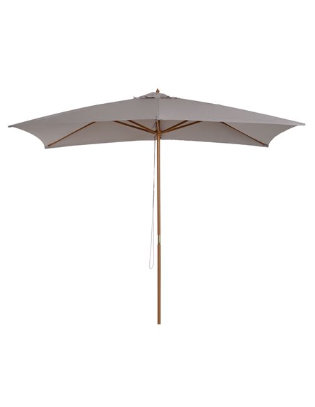 Outsunny 2 x 3m Wooden Parasol Garden Umbrella New, Light Grey 84D-057GY - pic 49714 | FastDaddyshop