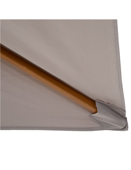 Outsunny 2 x 3m Wooden Parasol Garden Umbrellas Sun Shade Patio Outdoor Umbrella Canopy New (Light Grey) 84D-057GY - pic 49721 | FastDaddyshop