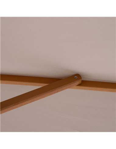 Outsunny 2 x 3m Wooden Parasol Garden Umbrellas Sun Shade Patio Outdoor Umbrella Canopy New (Light Grey) 84D-057GY