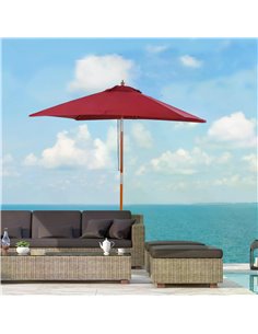 Outsunny 2 x 1.5m Patio Garden Parasol Sun Umbrella, Wine Red 84D-017WR 2