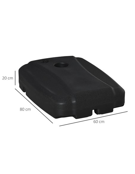 Outsunny 7.5kg Square Parasol Base Portable Umbrella Stand Weights for Cantilever Banana Parasol with Wheels, Water and Sand Fil - pic 49734 | FastDaddyshop