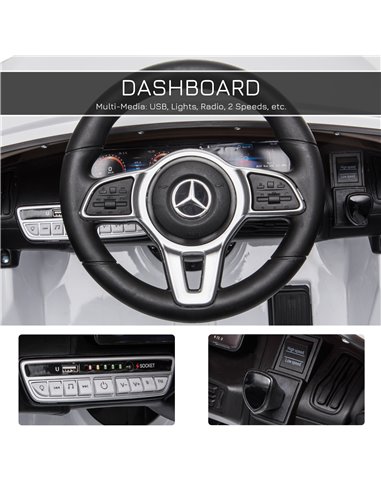 HOMCOM Benz EQC 400 12V Kids Electric Car Ride On Toy w/ Remote Control
